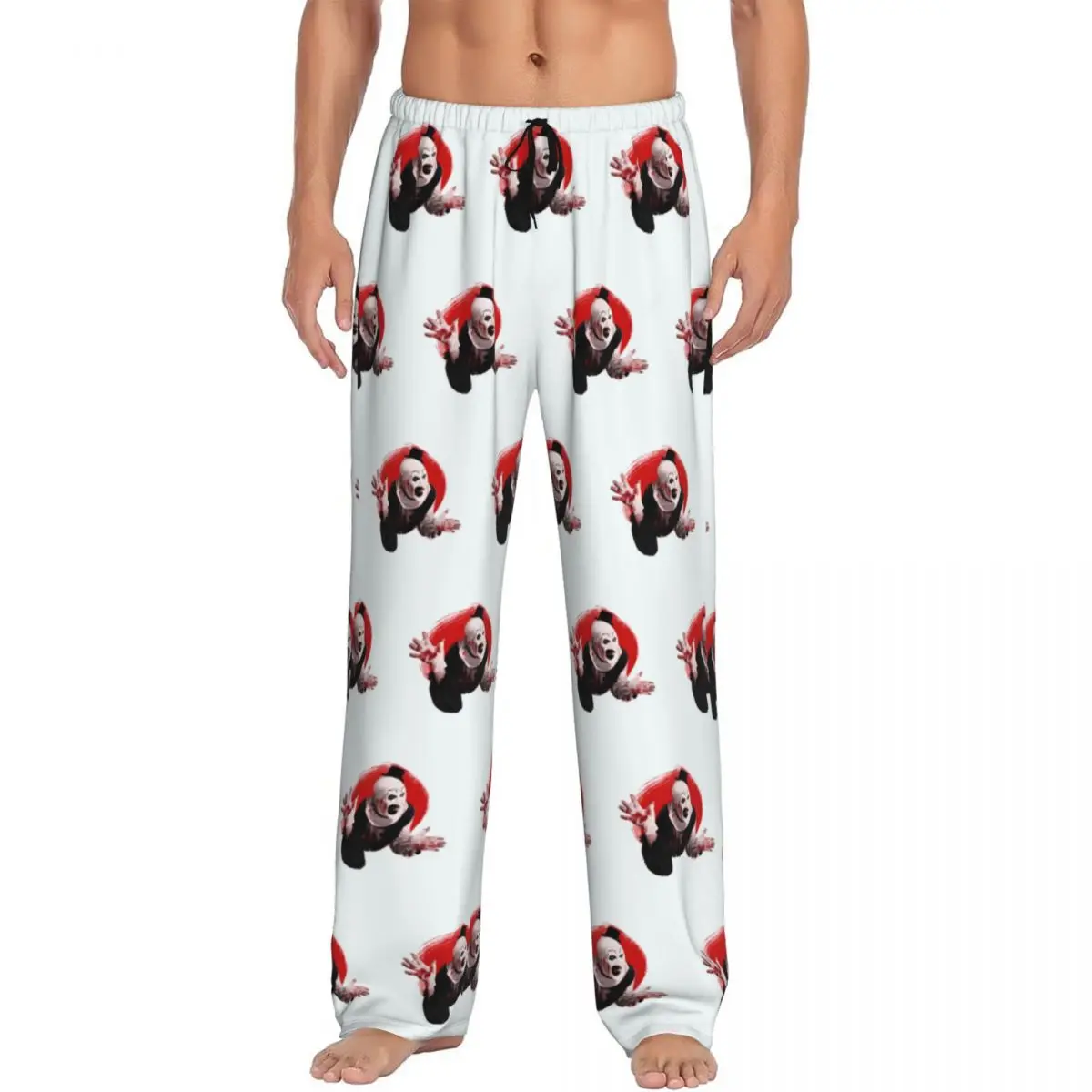 Custom T-Terrifiers Pajama Pants Sleepwear Men Elastic Waistband Halloween Horror Movie Sleep Lounge Bottoms with Pockets
