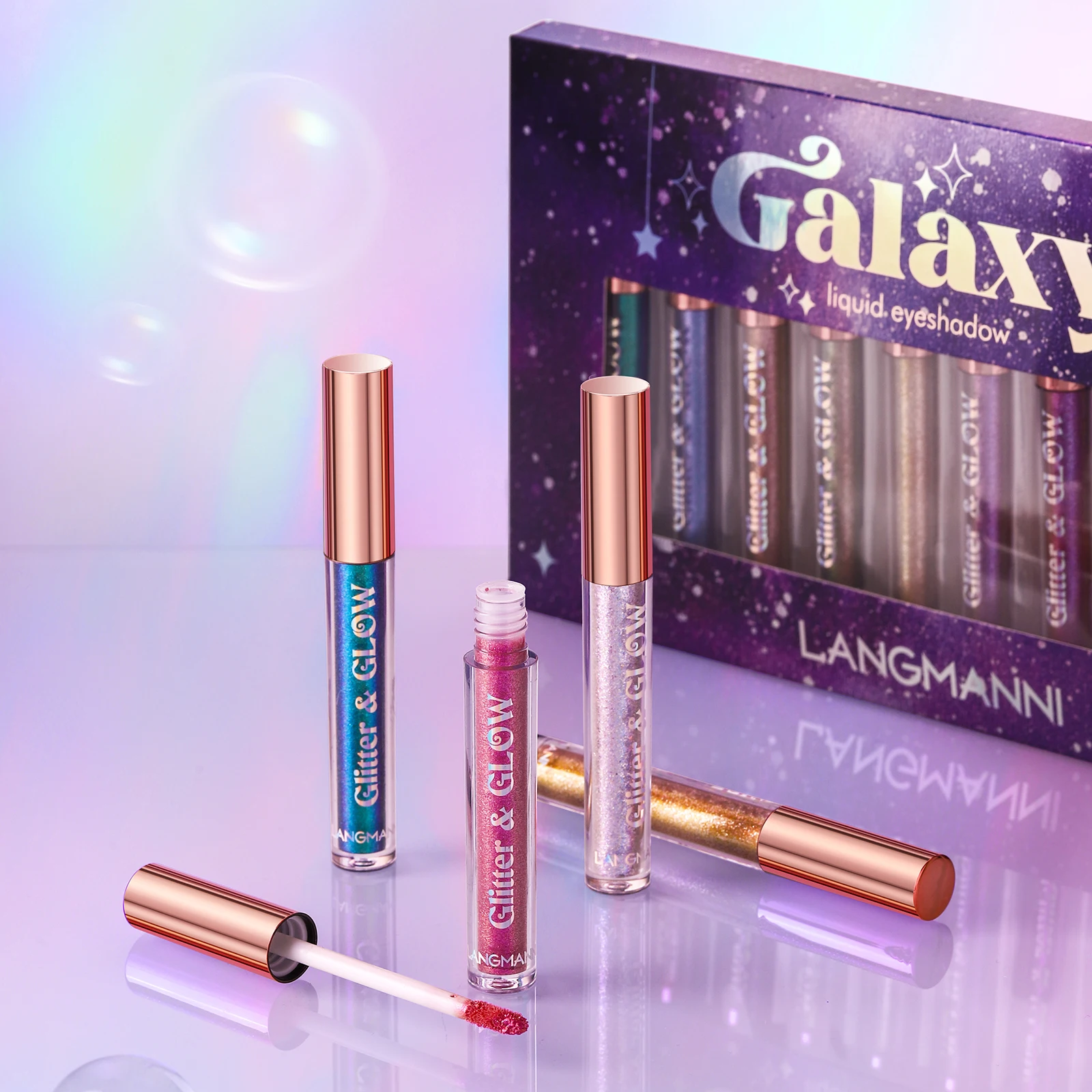 10 色のきらめくリキッド グリッター アイシャドウ セット - メタリック グリッター、ウォータープルーフ、ロングラスティング、ダイヤモンド シマー サイケデリック ペア