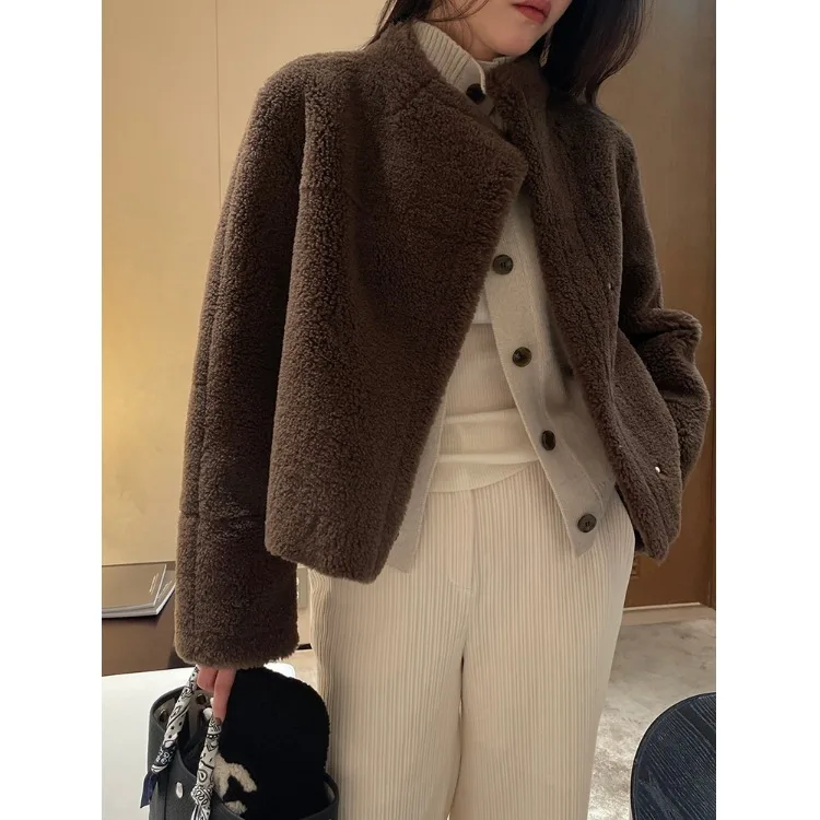 

Faionable Suede Fur Coat Korean Sle Spring Autumn Winter Women's Inner Wear Regular Fit Soft Medium Thin