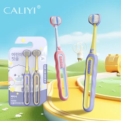 2pcs Children's Toothbrush Three-sided Soft Bristle Teeth Whitening Brushes For Children Aged 3-12 Years Dental Oral Care