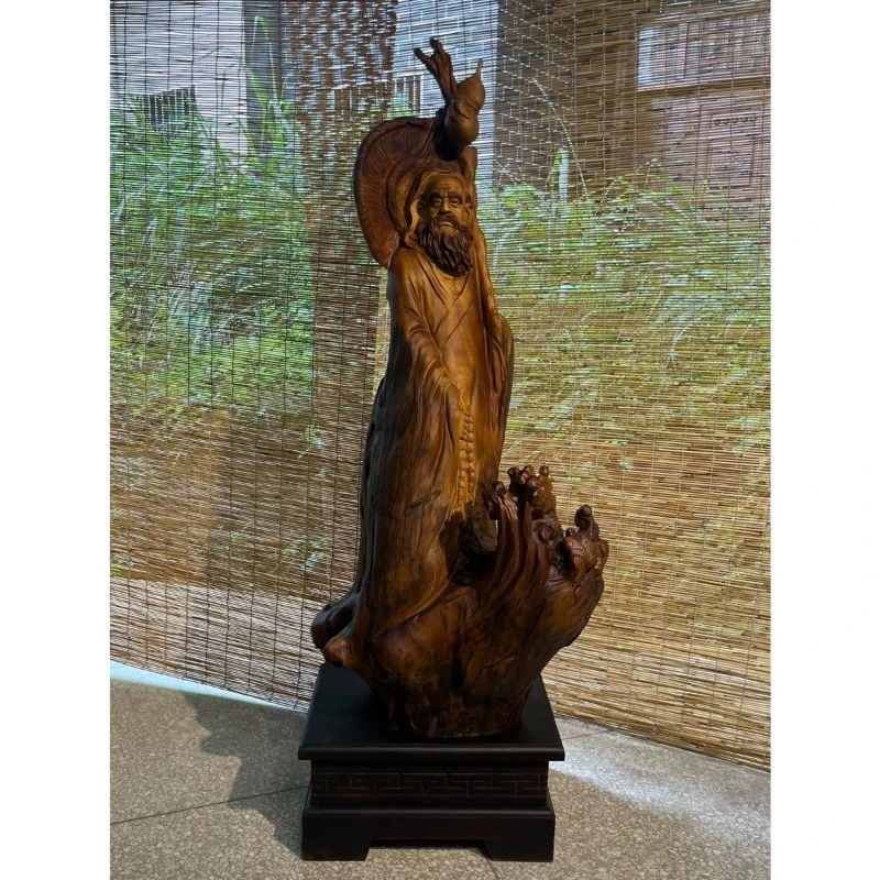

Character wood carving ornament Dharma home living room carving root carving handicraft