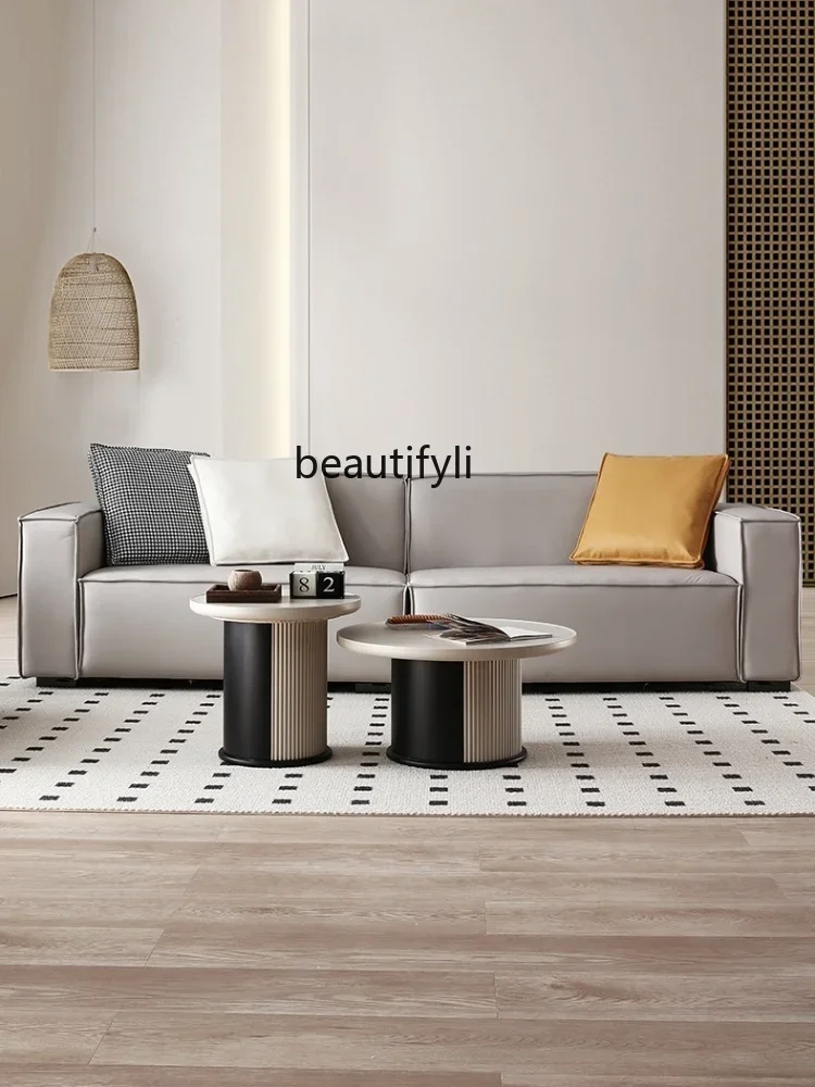 scn8617 Italian Minimalist Size round Coffee Table Combination Silent Style Living Room Cream Style Fashion round Tea Table #2