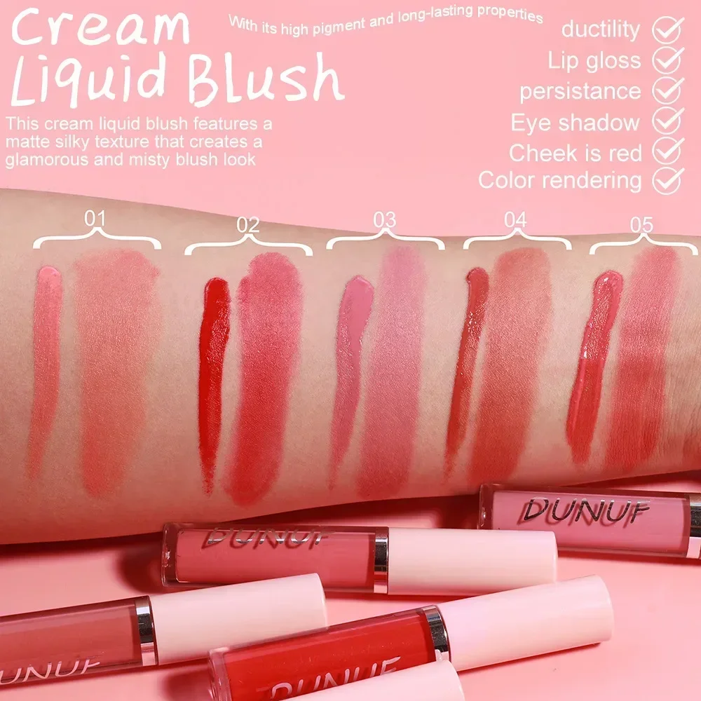 DUNUF nuevo colorete en crema multifuncional colorete facial maquillaje hidratación Natural lápiz labial rojo rosa sombra de ojos maquillaje brillo de labios