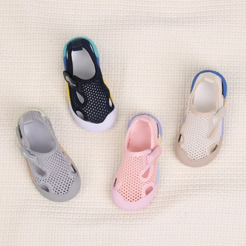 

Baby Girls Boys Casual Shoes Breathable Mesh Children Barefoot Sneakers Toddler Kids Shoes Anti Slip Soft Sole Infant Shoes