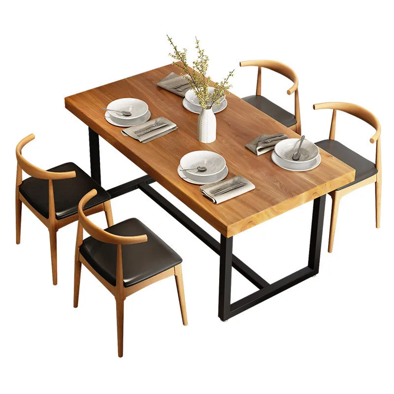

Custom wood dining table and chair combination casual restaurant restaurant noodle restaurant dining hot pot table and chair