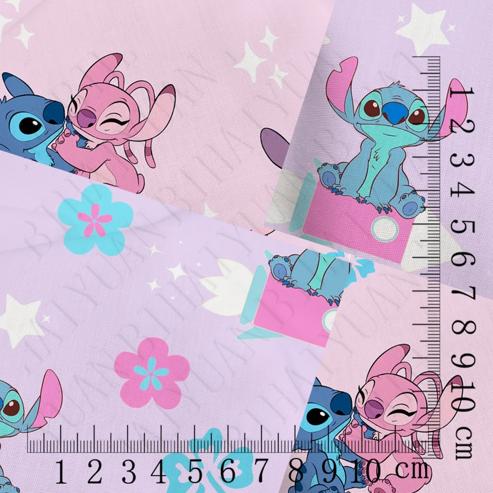 Stitch and Angle Anime peripherals Fabric 45*140cm DIY Sewing Patchwork Quilting Baby Dress Printed ployester cotton Fabric