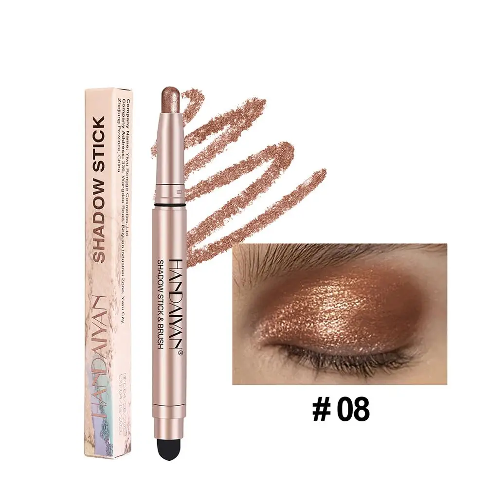 Eyeshadow Stick Diamond Shimmer Highlighter Pencil Cream Pearl Long Pen Eye Lasting Pigment Brush Matte Shadow R7P7