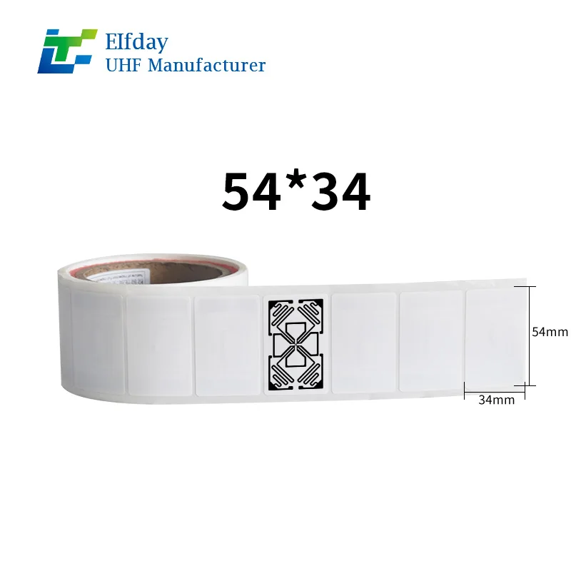 تردد الملصق 54*34UHF 863-868 ميجا هرتز السعة <20dBm اللون الأبيض لتطبيقات RFID