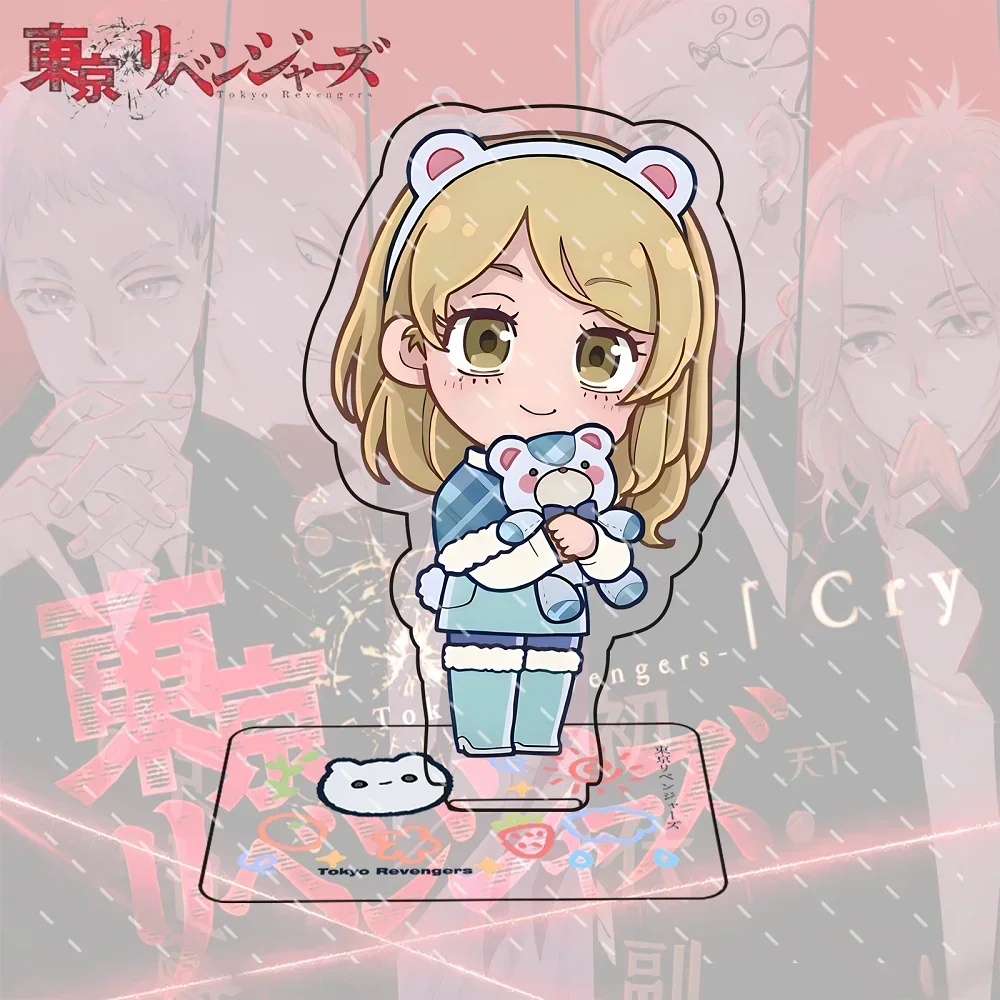Tokyo Revenger Character Naughty Bear Baby with Hanaki Manji Acrylic Model Holder for Budo Ryugong Temple Fans