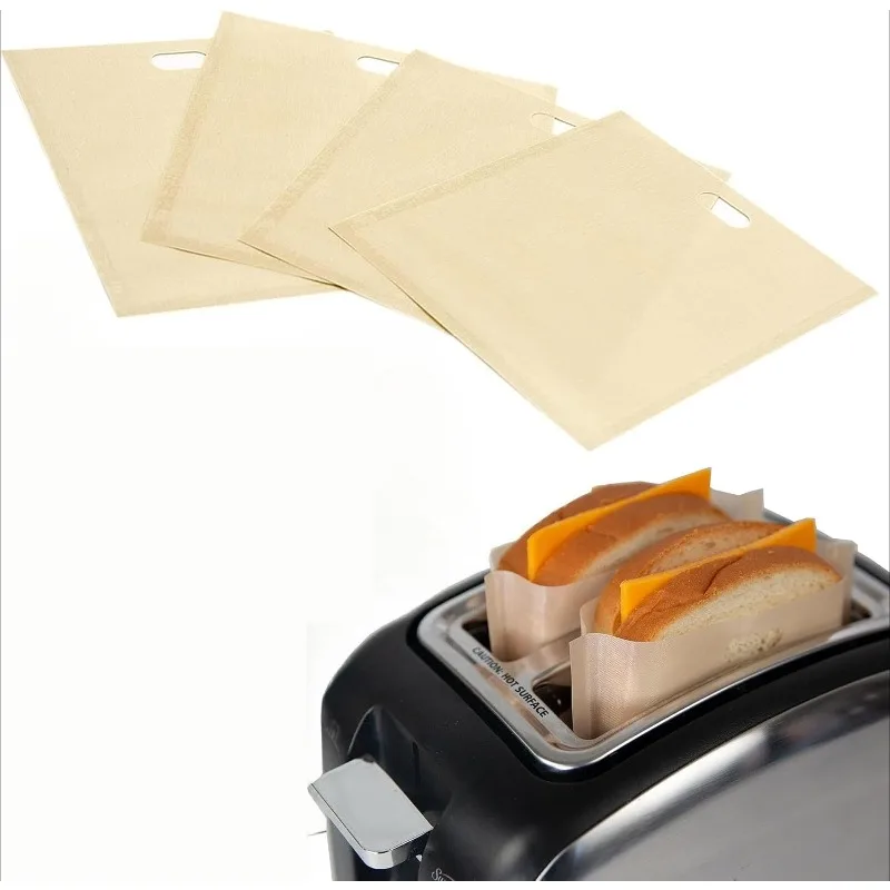 5pcs Non Stick Toaster Bags Reusable and Heat Resistant Easy to Clean,Perfect for Grilled Cheese Sandwiches 