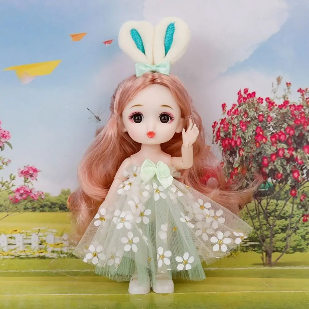 

Brown Eye Big Eyes 16cm BJD Doll 16cm Figure 1/12 Scale Movable BJD Doll 13 Joints Sweet Cute Face BJD Doll Diy Gifts