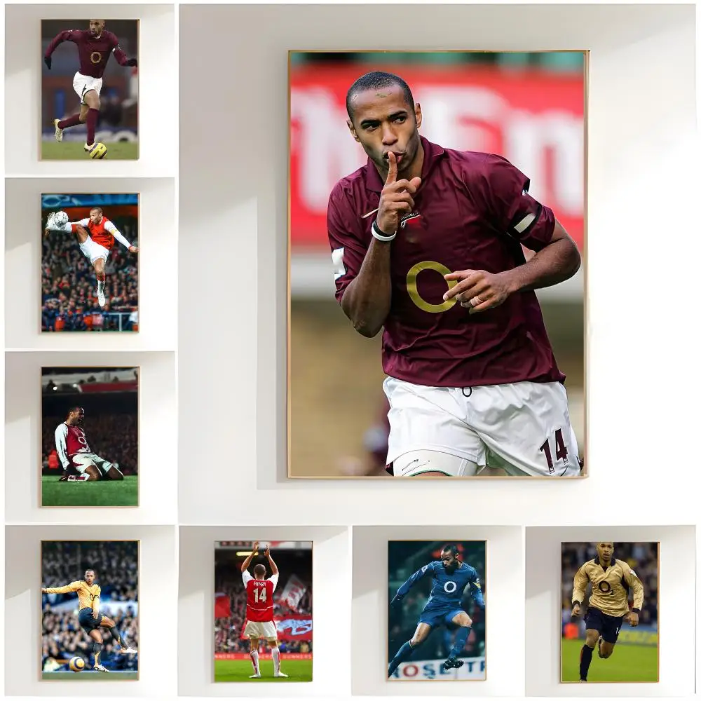 football legend t-thierry henry Poster Classic Wall Art  Home Decor  Peel and Stick Unframed