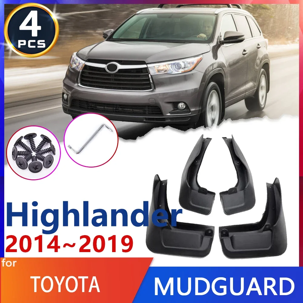 For Toyota Highlander Kluger XU50 MK3 2014~2019 2015 2016 Car Fender Mud Flap Mudguards Mudflaps Splash Guards Goods Auto Parts