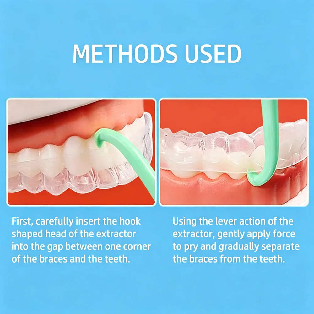10PCS/BOX Clear Aligner Removal Hook, Portable Invisible Braces Retainer Remover Tool for Oral Care - view 3