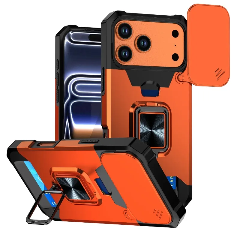 

Противоударный магнитный чехол-держатель для iPhone 17 Air 11 12 13 14 15 16 17 PRO MAX 7 8 PLUS 6G XR XS MAX 12 Mini с отделением для карт