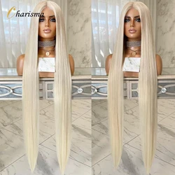 Charisma 30 Inches Synthetic Lace Front Wig 60 Blonde Wig Silky Straight Middle Part Synthetic Wigs For Women Natural Hairline