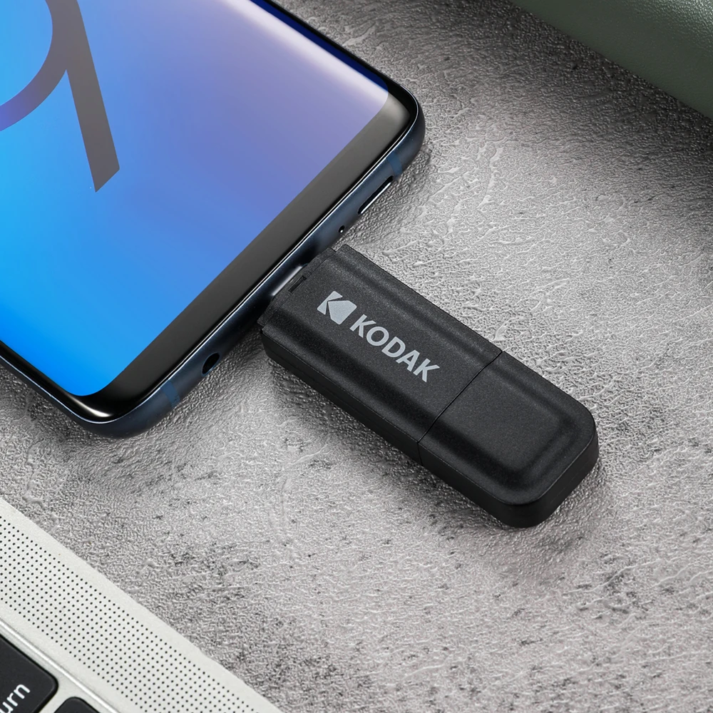 محرك أقراص فلاش KODAK Type-C USB3.2 32 جيجابايت 64 جيجابايت 128 جيجابايت 256 جيجابايت قرص بندريف عالي السرعة OTG ثنائي الغرض لأجهزة الكمبيوتر المحمول المكتبية المحمولة