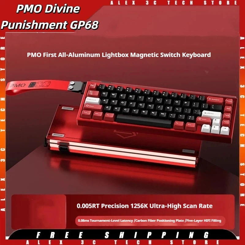 

PMO Divine Punishment GP68 Magnetic Switch Keyboard 8KHz 0.005mm RT RGB with PBT Keycaps Hot-Swap Ergonomic Gaming Keyboard Gift
