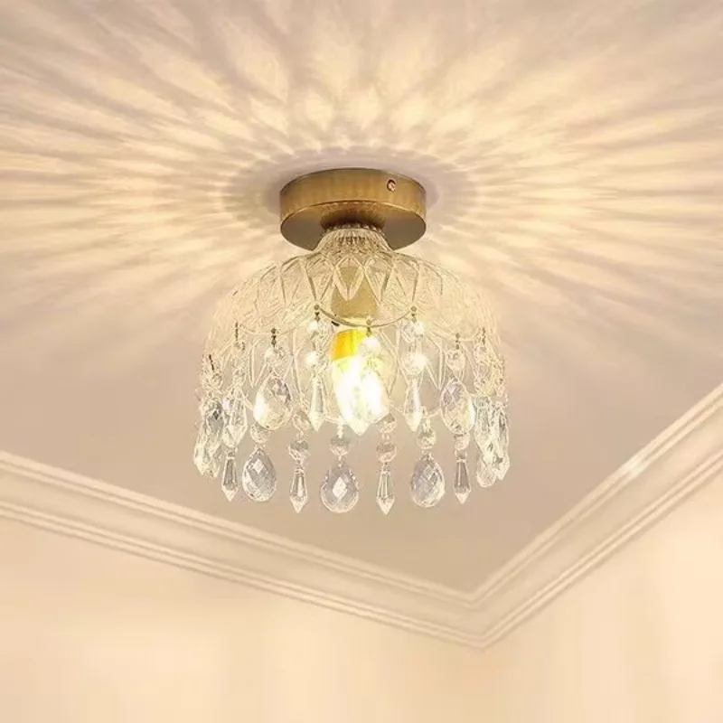 

Современная красивая стеклянная лампа, роскошный ресторан, креативная прикроватная хрустальная люстра, коридор, проход, спальня, вход, подвесные светильники