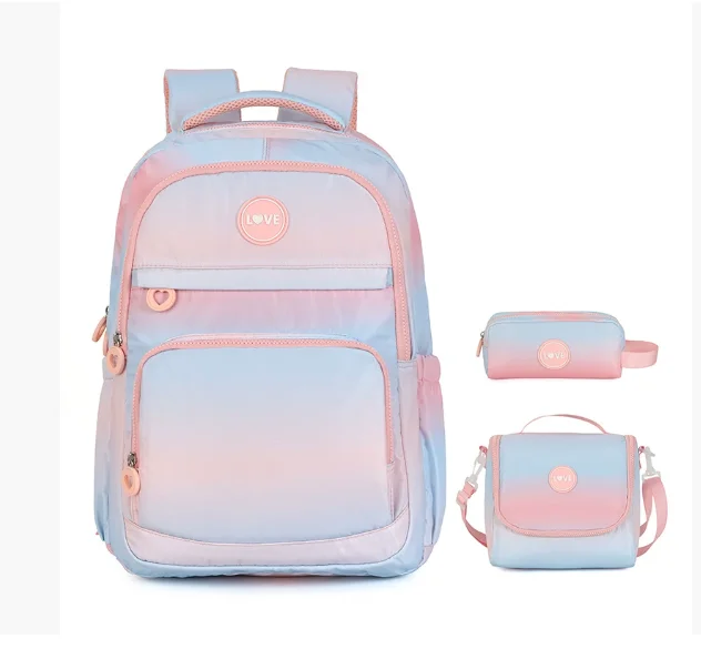 School Backpacks with Lunch Box Pencil Case Elementary Students Ages 8-10 Kids Travel Backpack 3 in 1 School Backpacks for Girls