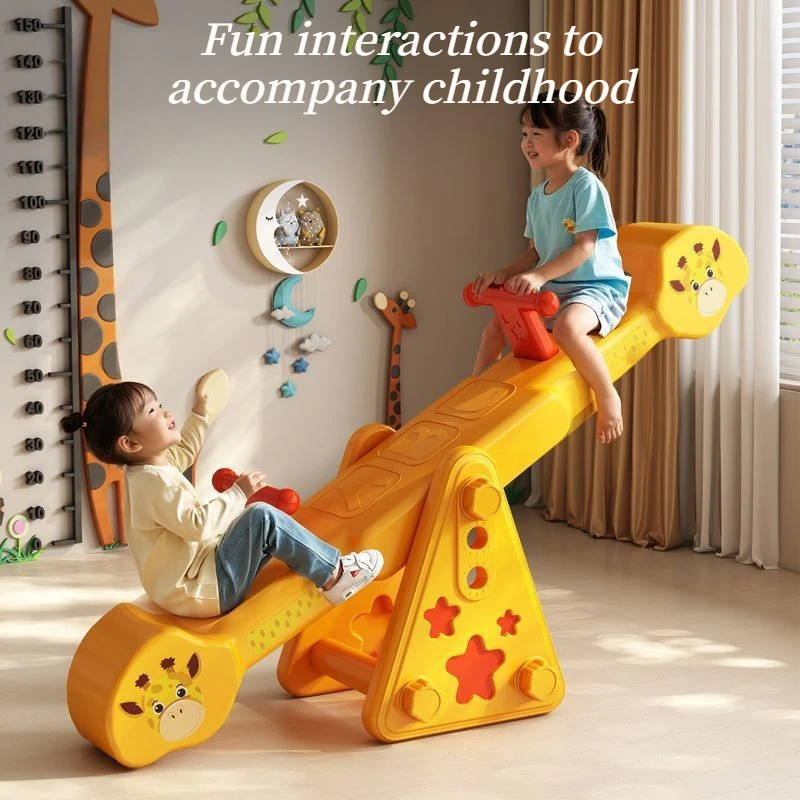 

Kids Giraffe Seesaw Double Rides Plastic Seesaw Indoor Outdoor Safe Stable Balance Toy for Toddlers Preschoolers Birthday Gift
