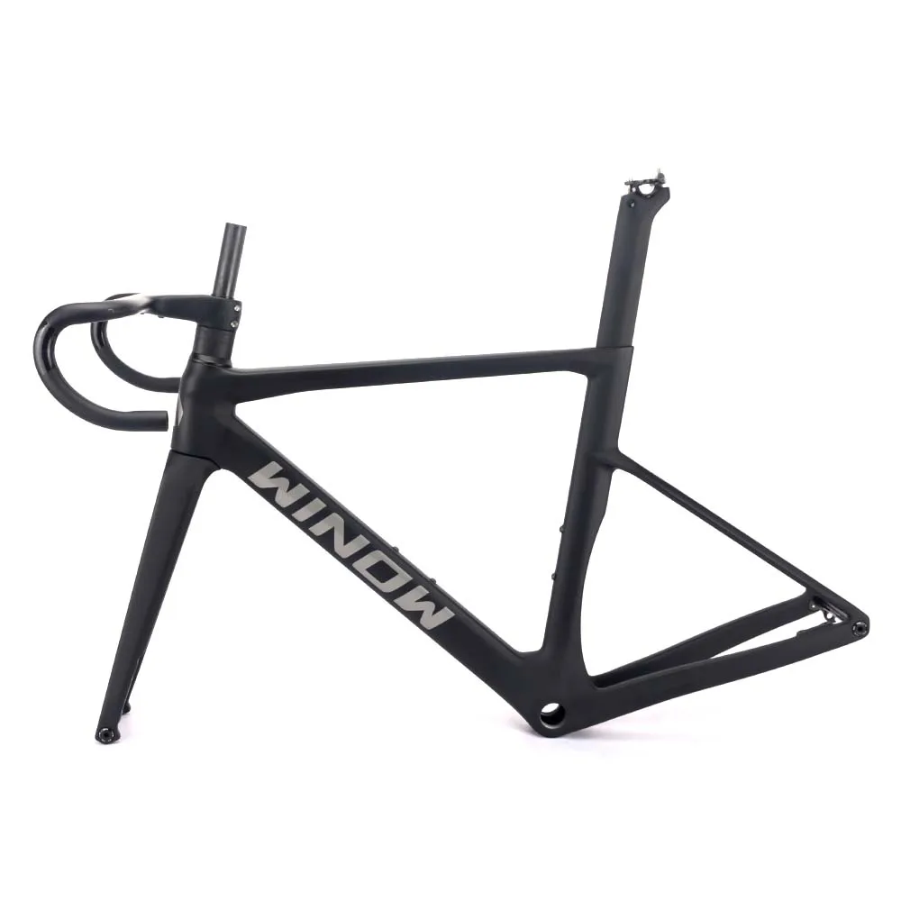 Winowsports-Cadre de vélo de route en fibre de carbone, frein à disque, acheminement complet des câbles cachés, DI2, 700 x 28C