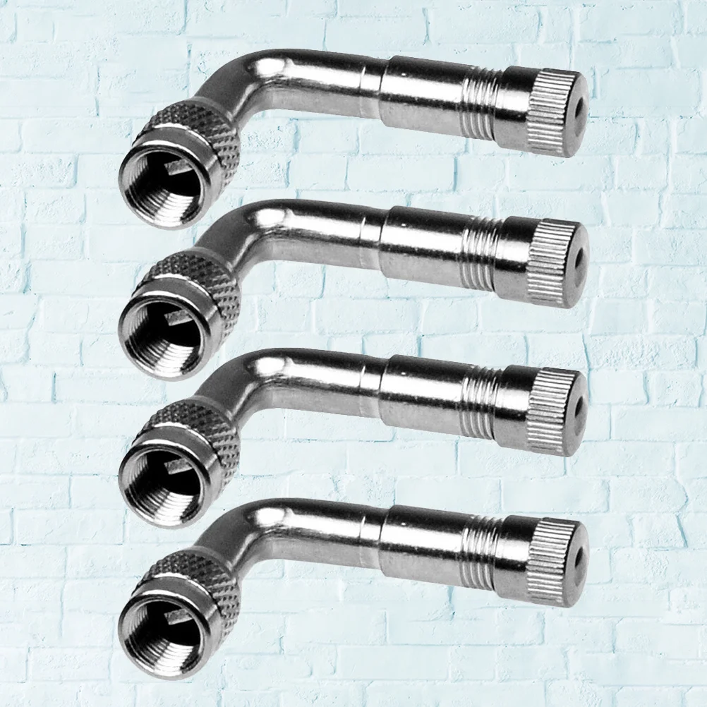 

4Pcs 90 Degree Brass Air Tyre Valve Stem Extension Adapter for Car Truck Motorcycle Easy Inflate Check Valve