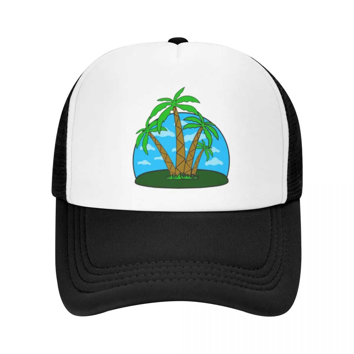 

Preppy Coconut Trees Beach Fashion Mesh Baseball Cap Womens High-end Snapback Caps Hip-hop Summer Beach Sun Hat