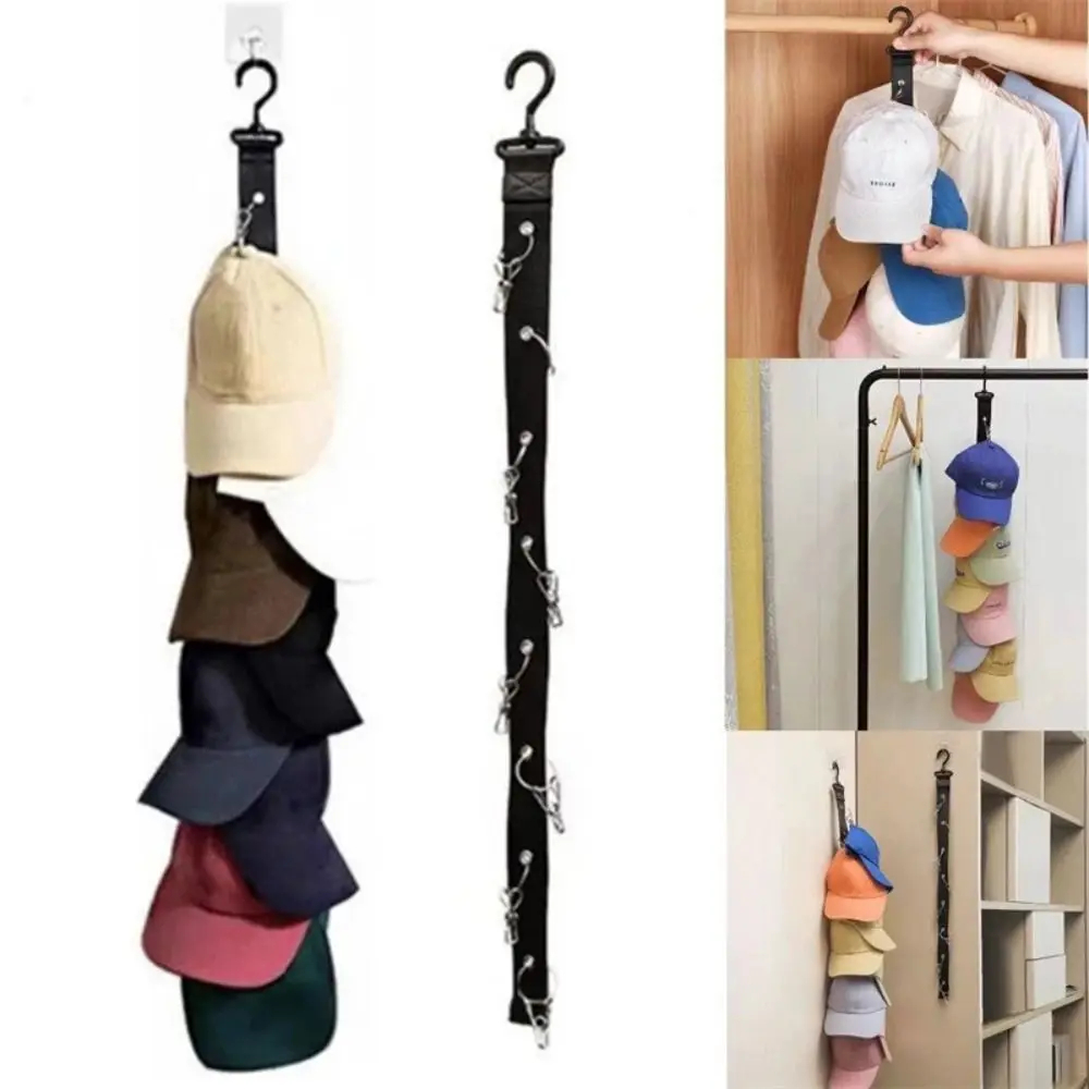 

1/2/3Pcs Sturdy Hanging Hat Racks 360° Rotating Over The Door&Wall Hat Organizer for Closet with 8 Large Clips Saving Space