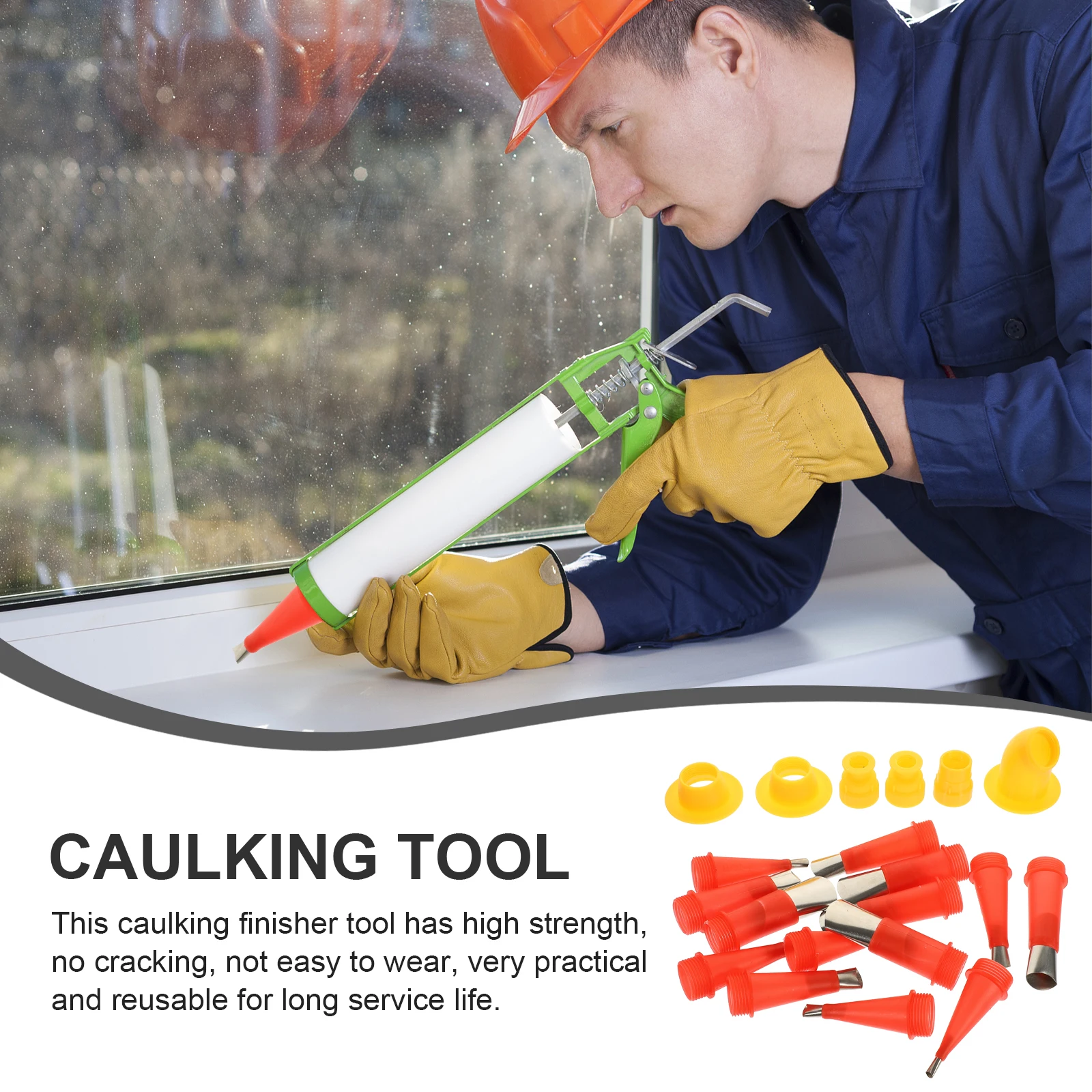 

1Set Caulking Tool Nozzle Stainless Steel Durable Non-Drip Caulking Finisher Kit for Home Repair Silicone Grout Sealer