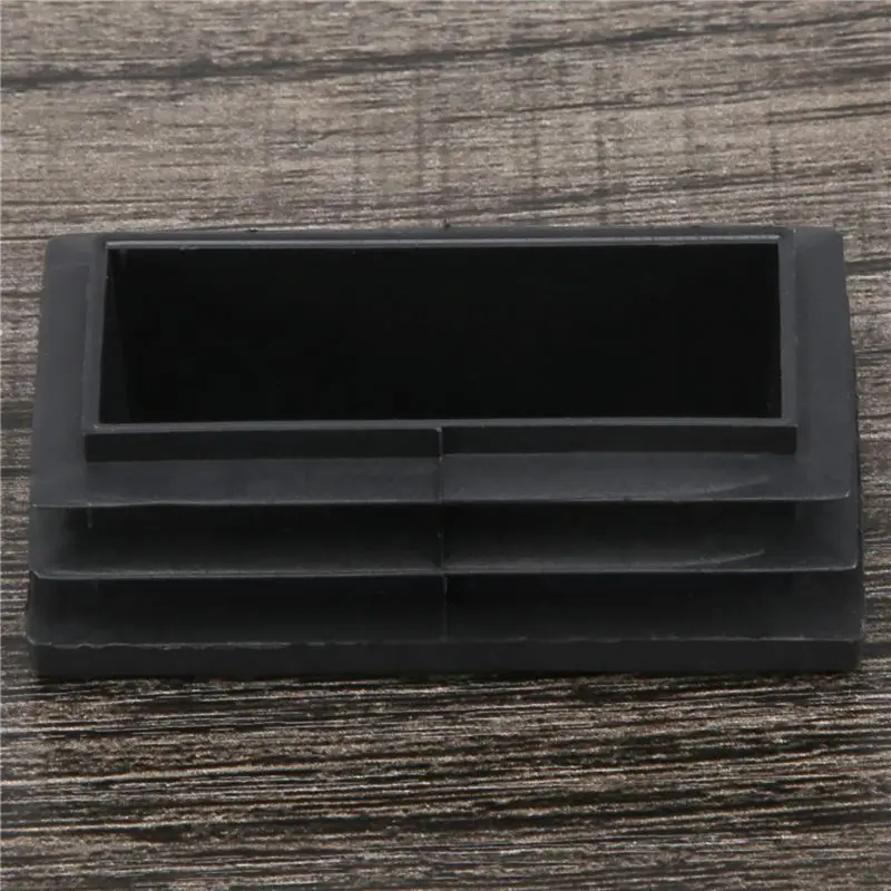 A56P-Plastic Rectangle Tube Inserts End Blanking Cap 25X50mm 10 Pcs Black image 2