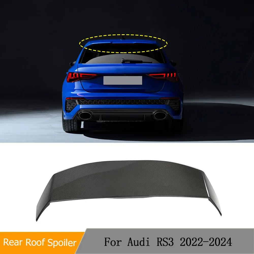 

Rear Roof Spoiler Window Wings for Audi RS3 2022-2024 Prepreg Dry Carbon Trunk Lip Tail Roof Spoiler Wing Trim Car Accessories