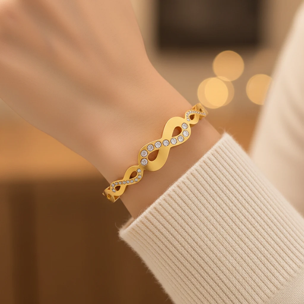 Stainless Steel 154 Bracelet 8 High-End Solid Color Non-Fading Cuff Bangle Minimalist Dainty Women Jewelry Gift infinite