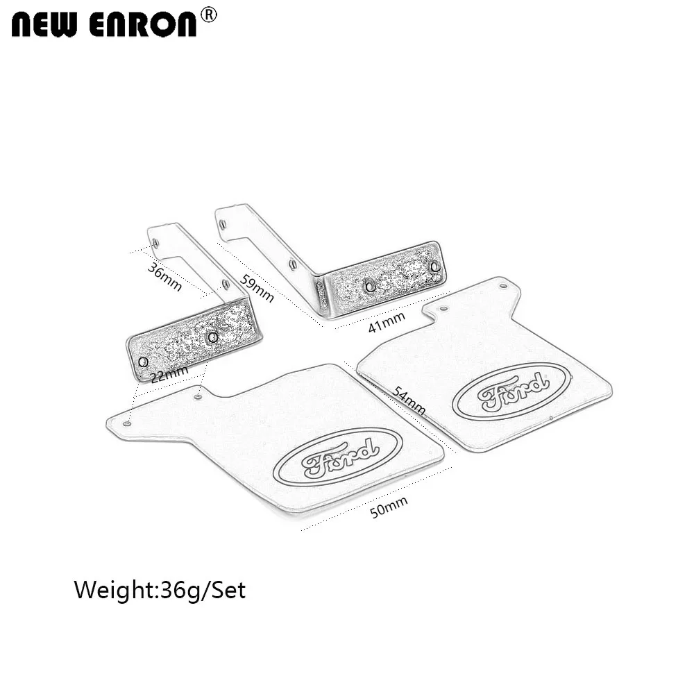 NEW ENRON Front & Rear Rubber Quarters Fender Mud Flaps Aluminum Bracket for RC Crawler Car 1/10 Traxxas TRX-4 TRX4 Ford Bronco