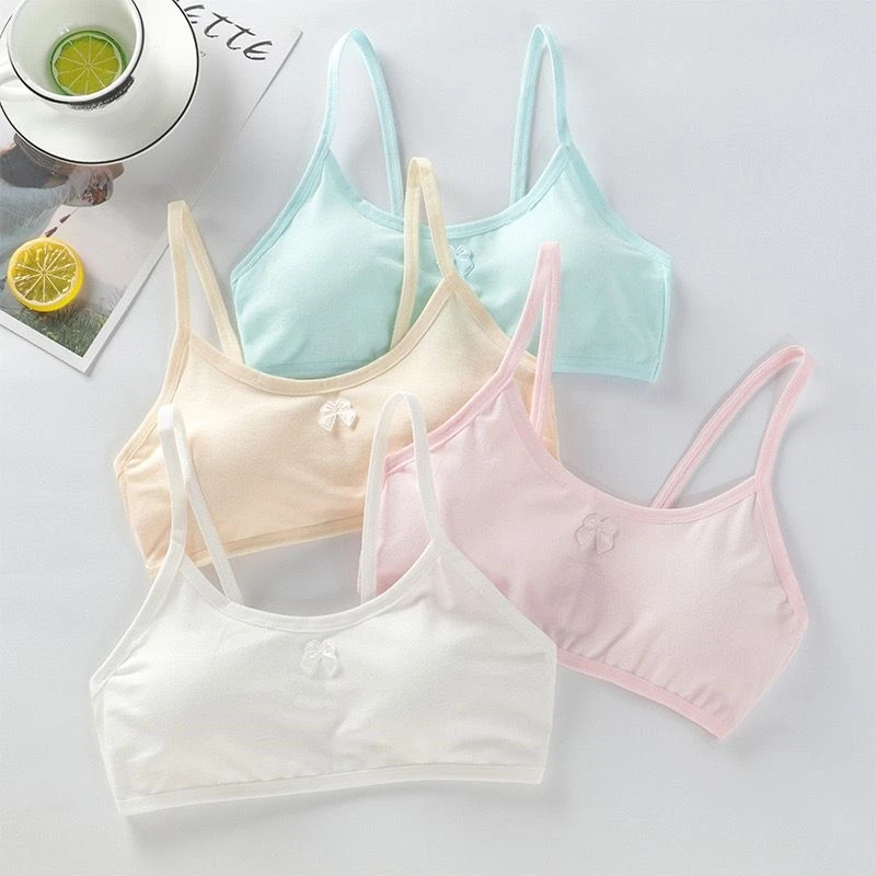 

5pc/Lot Girls Cotton Training Bras Teenage Underwear Kids Bras Student Bra Top Child 8-14years