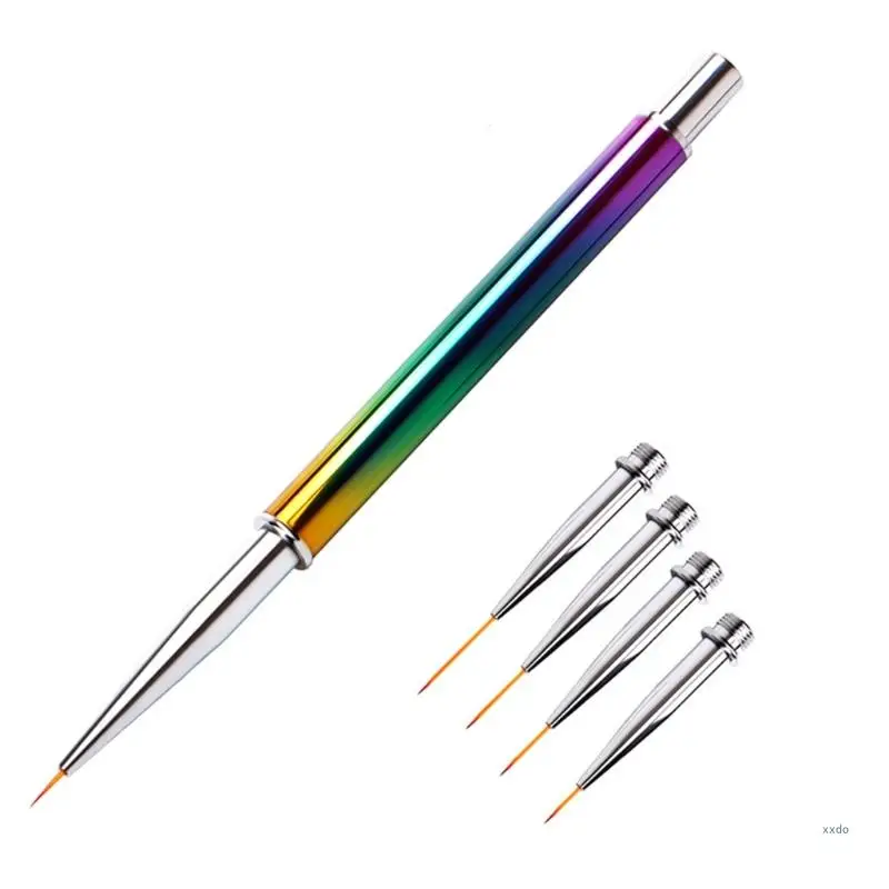 1 Set Nägel Zeichnung Stift Nägel Kunst Liner Pinsel mit Austauschbaren Köpfen Detail Nägel Pinsel Nagel Feine Zeichnung Stifte