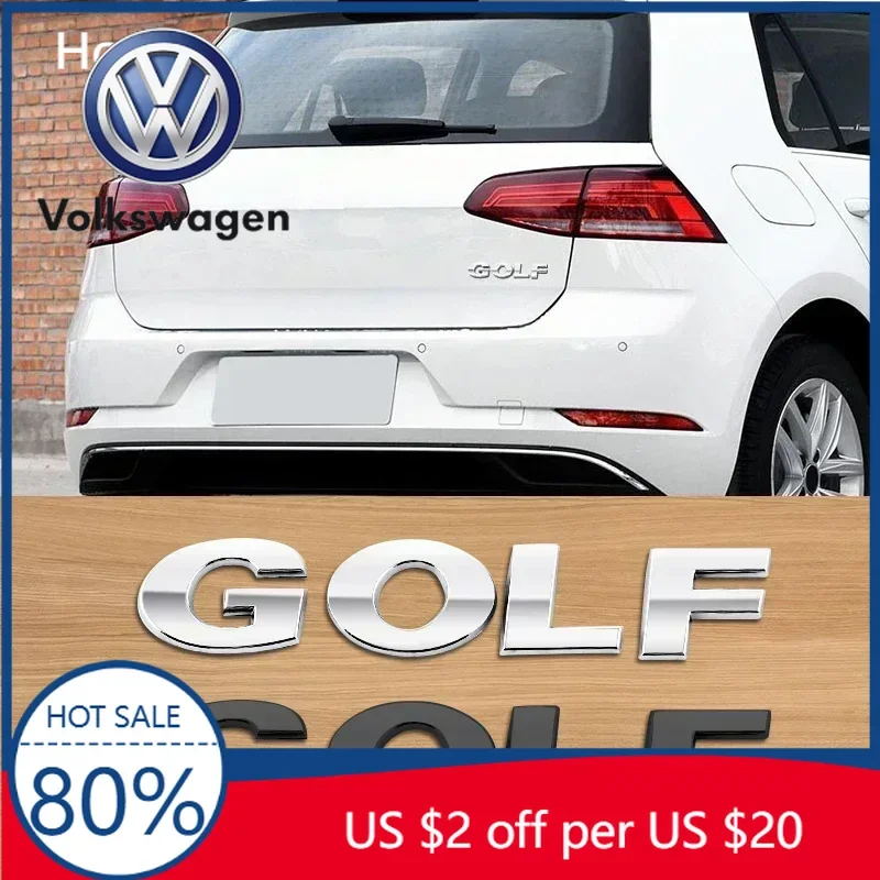 

1 шт. 3D-наклейка из АБС-пластика с логотипом GOLF для автомобиля, эмблема на задний бампер, стайлинг-аксессуары для Volkswagen VW GOLF