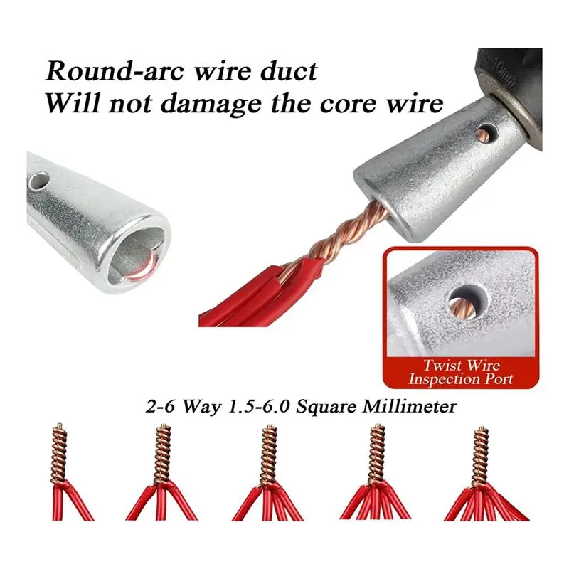 A53Q-Wire Stripping And Twisting Tools For Drilling, Electrical Wire Twister 2-6Directions Simultaneous Stripping 2Pc