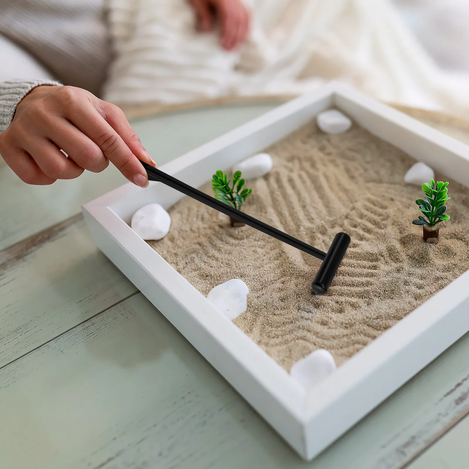 6Pcs Zen Garden Rake Kit Mini Sand Raking Tools for Creating Waves Lines Flowers Circles Zen Garden Decoration