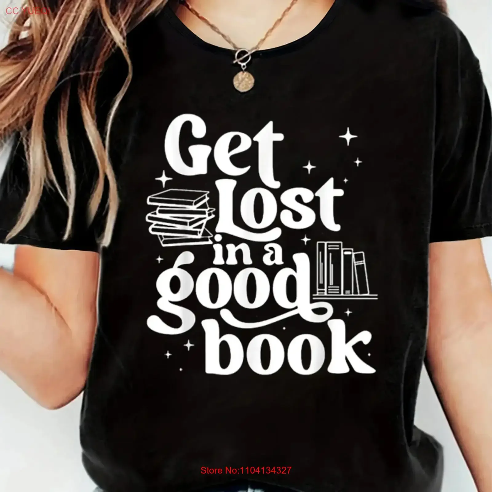 T shirt for Women with the Pattern of Immerse Yourself in Good Books vintage Washed Soft Slightly homme Comfortable graphic