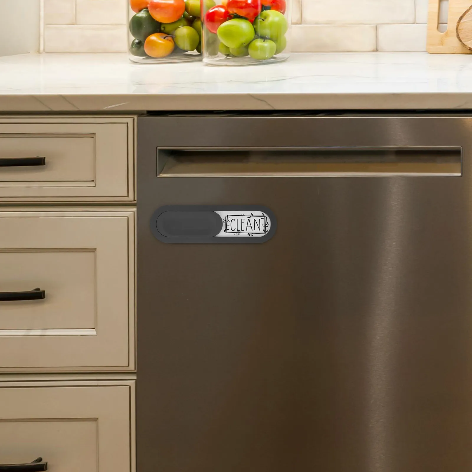 Dishwasher Clean Dirty Magnet Oval Gray Magnetic Sign Reusable Kitchen Status Indicator