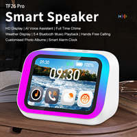 Touch Screen Bluetooth Music Speaker Smart AI Weathea Temperaure Display Voice Assistant Table Speaker Hand-free Calling