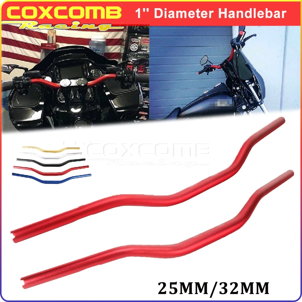 

Handle Bar For Harley Dyna Street Bob Softail Sportster XL 883 1200 Touring Motorcycle Red Handlebar Drag Straight Bar 25mm 32mm