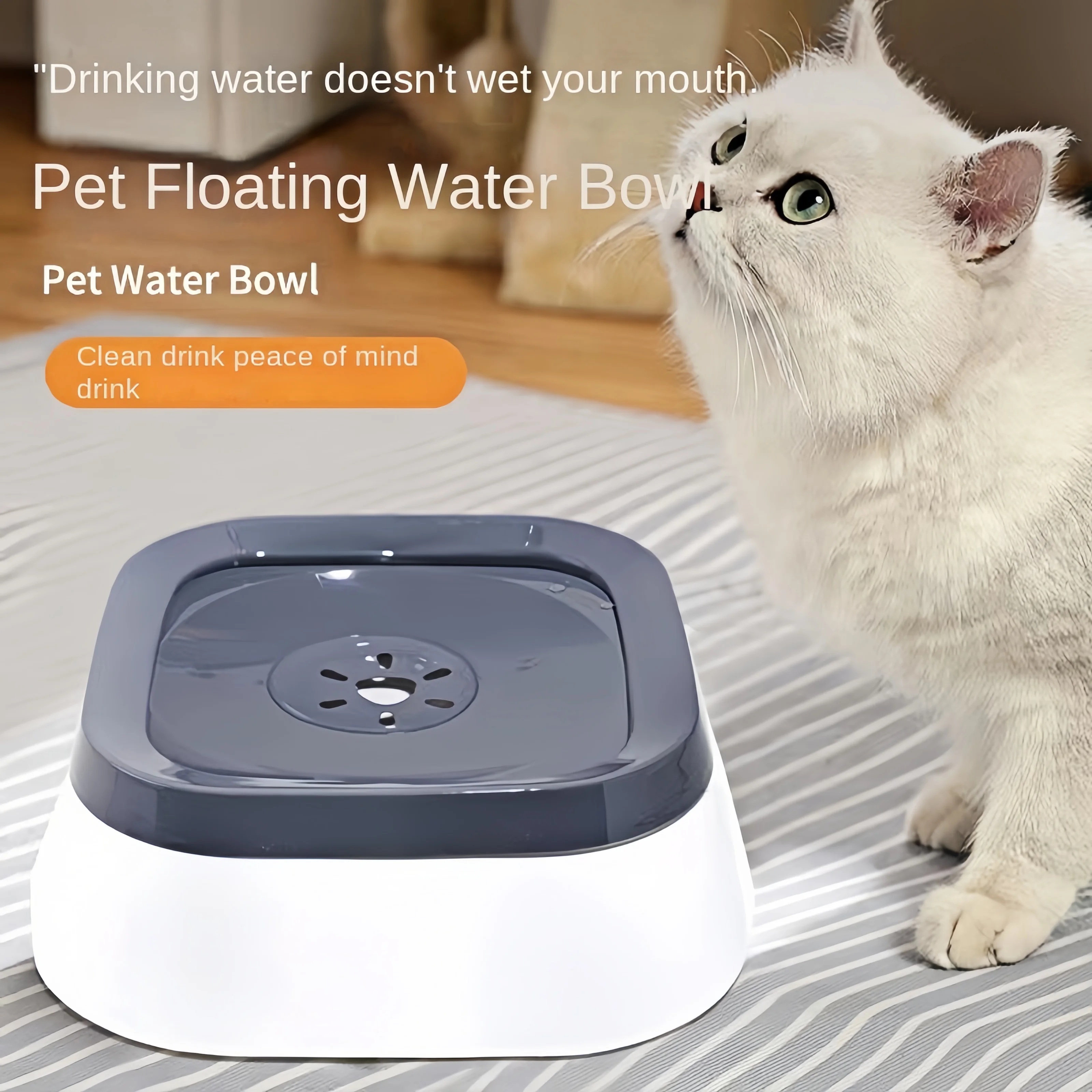 Anti-splash Water Bowl For Dogs 1.5L Large Capacity Drinker Drinking Bowls Dog Waterer Floating Non-Wetting Mouth Cat Bowl