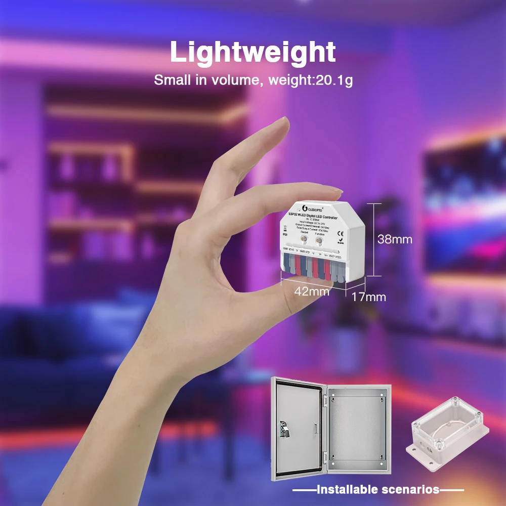 ESP32 Mini WLED LED Controller DIY Dynamic Lighting Digital RGB IC WS2811 WS2812 SK6812 TM1814 WS2813 WS2815 Strip Light DC5-24V