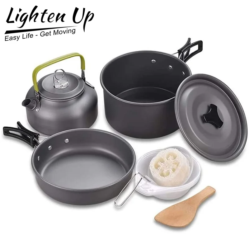 

Camping Cooking Set Outdoor Aluminum Lightweight Equipment Camping Cookware Kit For Traveling Trekking Hiking Supplies