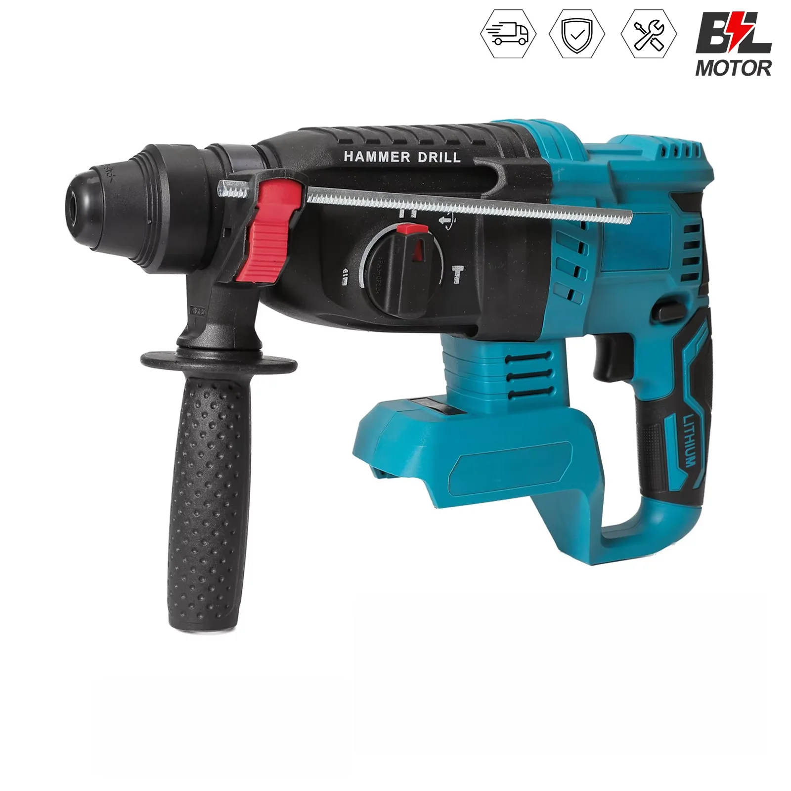 

26mm/28mm Brushless Electric Hammer Drill Rotary Hammer Cordless Impact Drill Power Tool For Ma.kita/Mi.lwaukee 18V Battery Pin