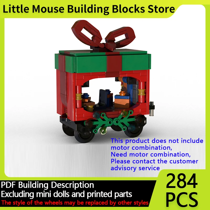 

City Car Model MOC Building Bricks Christmas Gift Wrapping Station Train Modular Technology Gifts Holiday Assemble Children Toys
