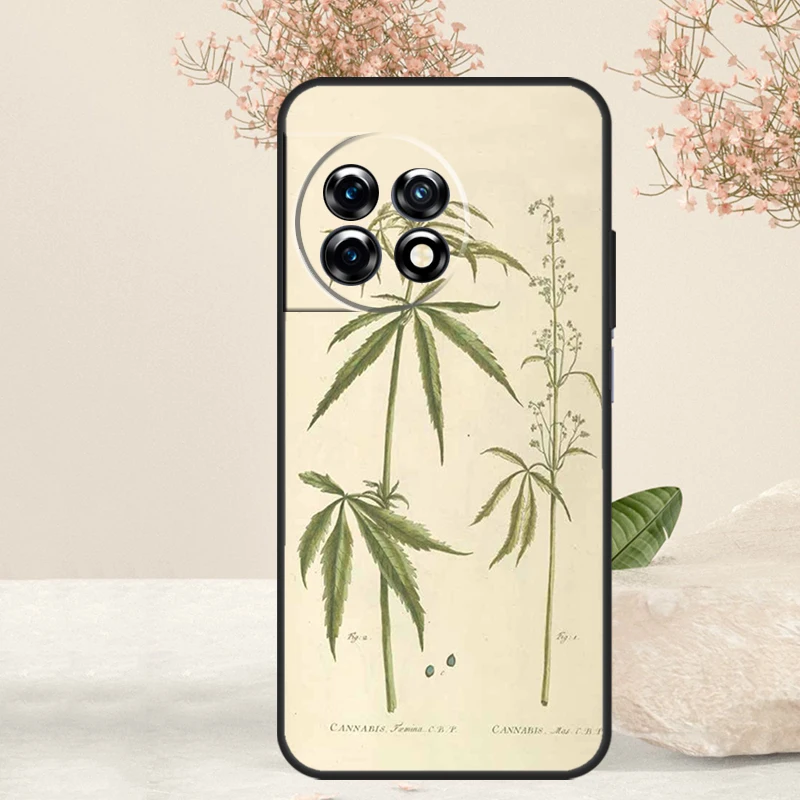 Botanical Drawings Flowers Plants Case For OnePlus 12 11 9 10 Pro 10R 8T 10T 12R OnePlus Nord CE 3 2 Lite N30 N20 N10 Cover