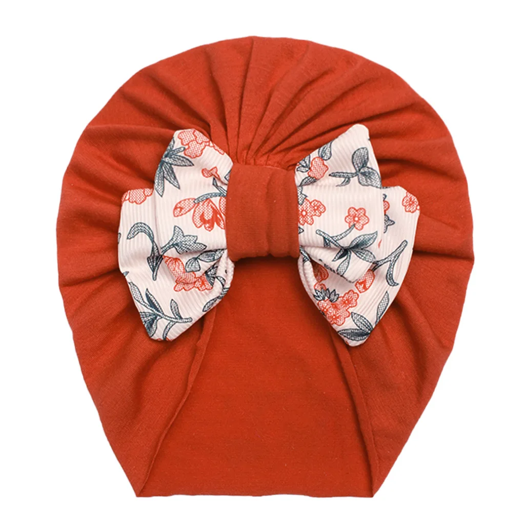 6 Colors Lovely Bow knot Baby Hat Cute Solid Color Baby Girls Boys Hat Turban Soft Newborn Infant Cap Beanies Head Wraps